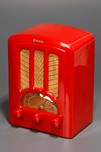 Great Bright Red Emerson AU-190 ’Tombstone’ Catalin Radio - Rare